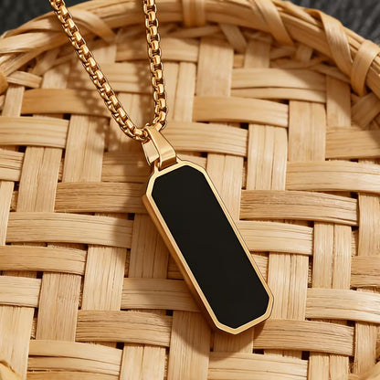 Collar Placa Militar Acero Inoxidable – Dorado y Negro