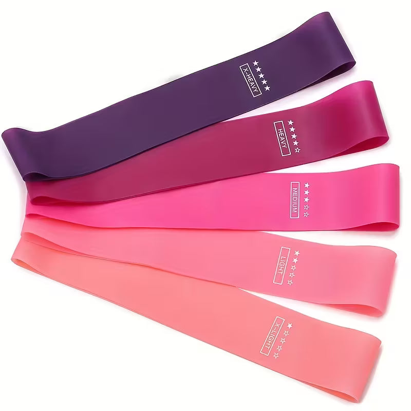Pack 5 Bandas de Resistencia para Yoga y Pilates – Colores Degradado