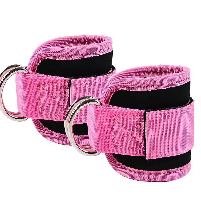Correas de Tobillo para Gym – Pack 2 Unidades Rosa y Negro
