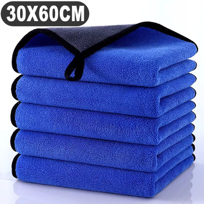 Pack de 5 paños de microfibra para lavado de coche, suaves y de secado rápido