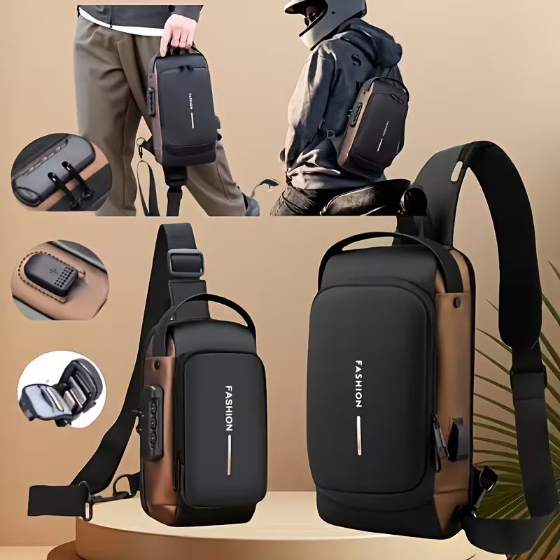 Mochila antirrobo para motocicleta con candado y correa ajustable