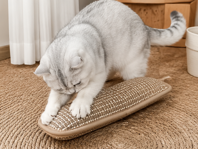 2-in-1 Cat Scratcher 🐱 | Scratch Pad and Cat Toy | Nail Care and Fun
