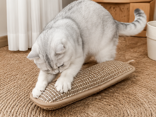 Pack 2 Almohadillas Rascadoras para Gatos – Lino Beige