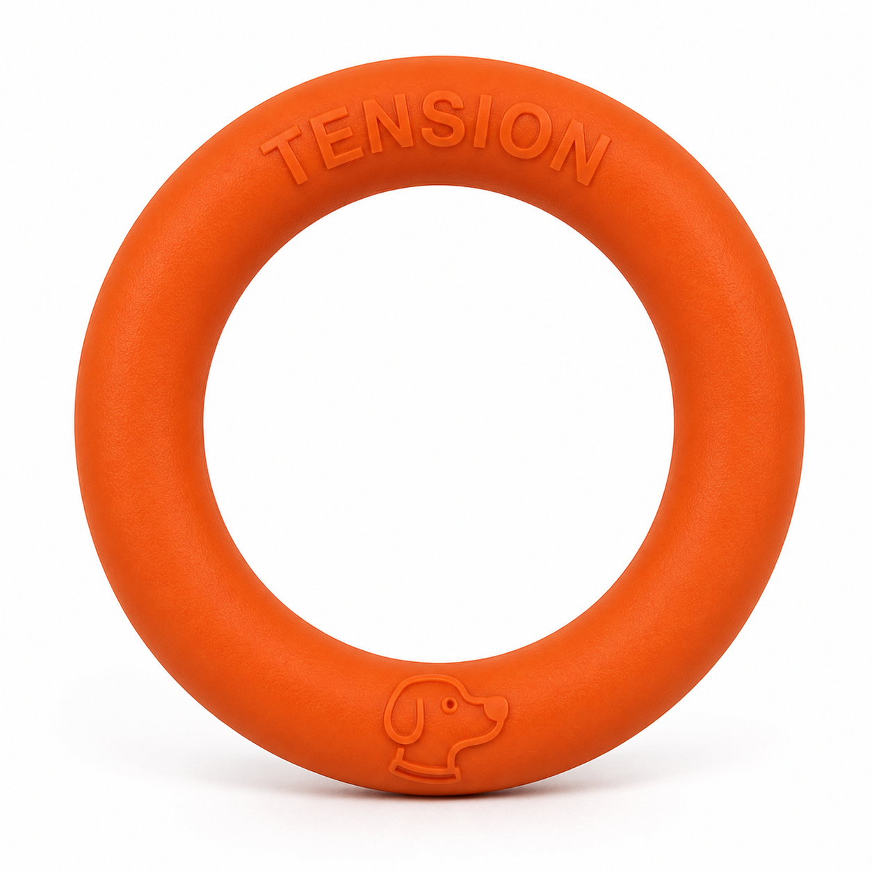 Rubber Ring for Dogs - Durable Toy for Tugging, Fetching, and Chewing - Dark Orange