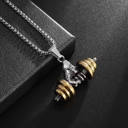 Collar de Mancuerna Dorado para Hombre