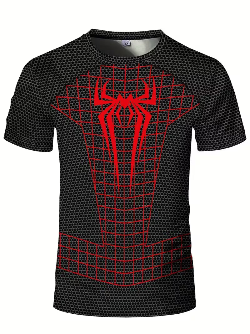 Camiseta Deportiva Hombre Estampado Araña – Gris