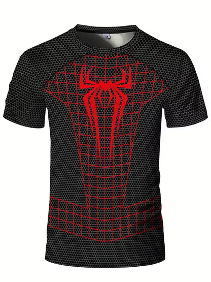 Camiseta Deportiva Hombre Estampado Araña – Gris