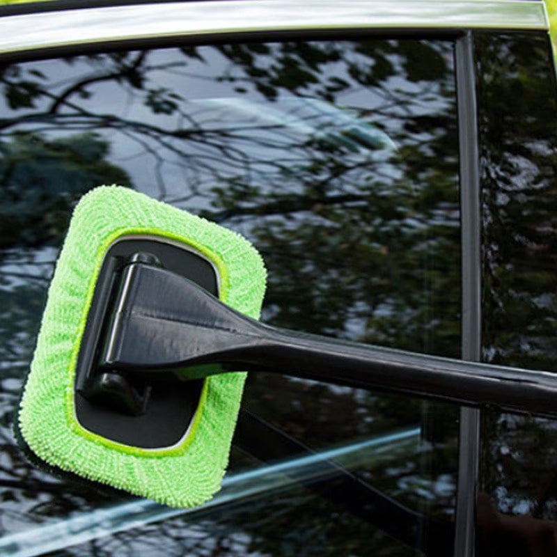Kit de limpieza de cristales para coche con mango y 4 paños
